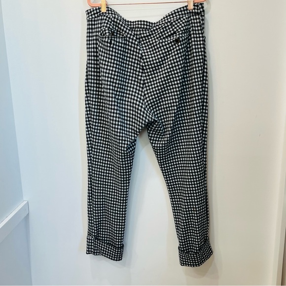 Anthropologie black white flare gingham the essential cropped flare pant… - Picture 4 of 7